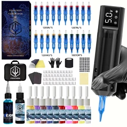 POSEIDON Tattoo Pen Kit Rotary Wireless Tattoo Machine Kit Coreless Motor High Quality Tattoo Gun Kit for Tattoo Artist