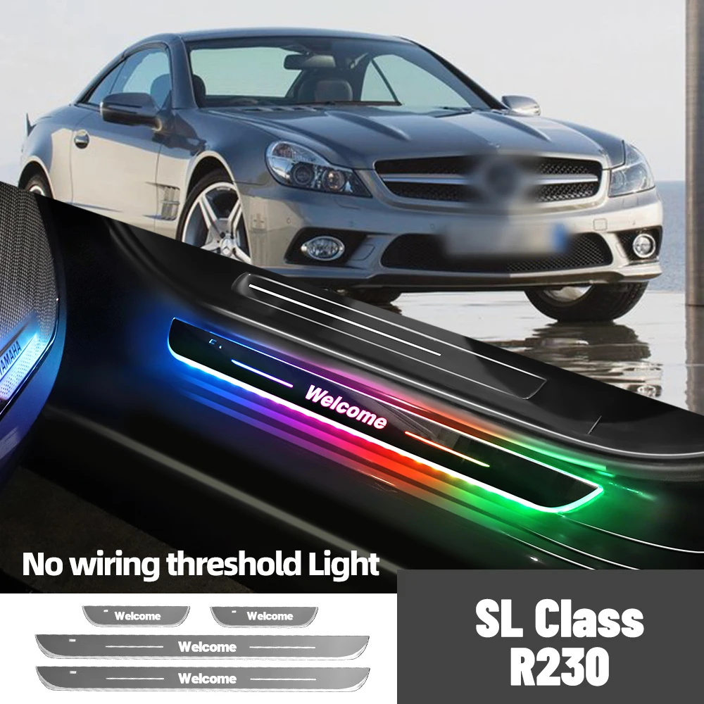 For Mercedes Benz SL Class R230 2002-2012 Car Door Sill Light Customized Logo LED Welcome Threshold Pedal Lamp Accessories