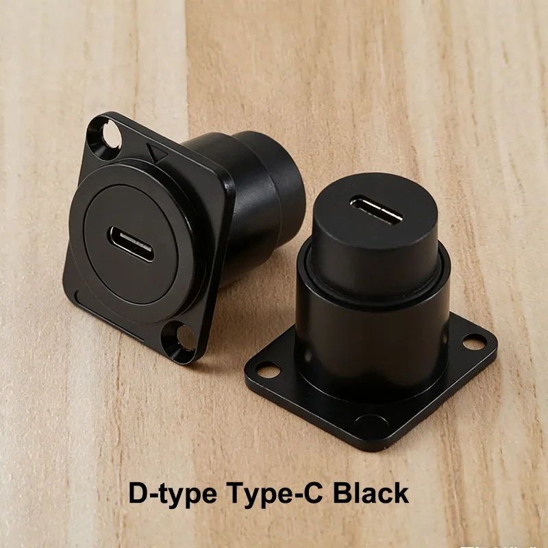 1PC Panel Mount Connector D-Type Circular Metal Module USB2.0/3.0 Type-C HD Video Port CAT6 RJ45 Jack Socket Electronic Adapter view 2
