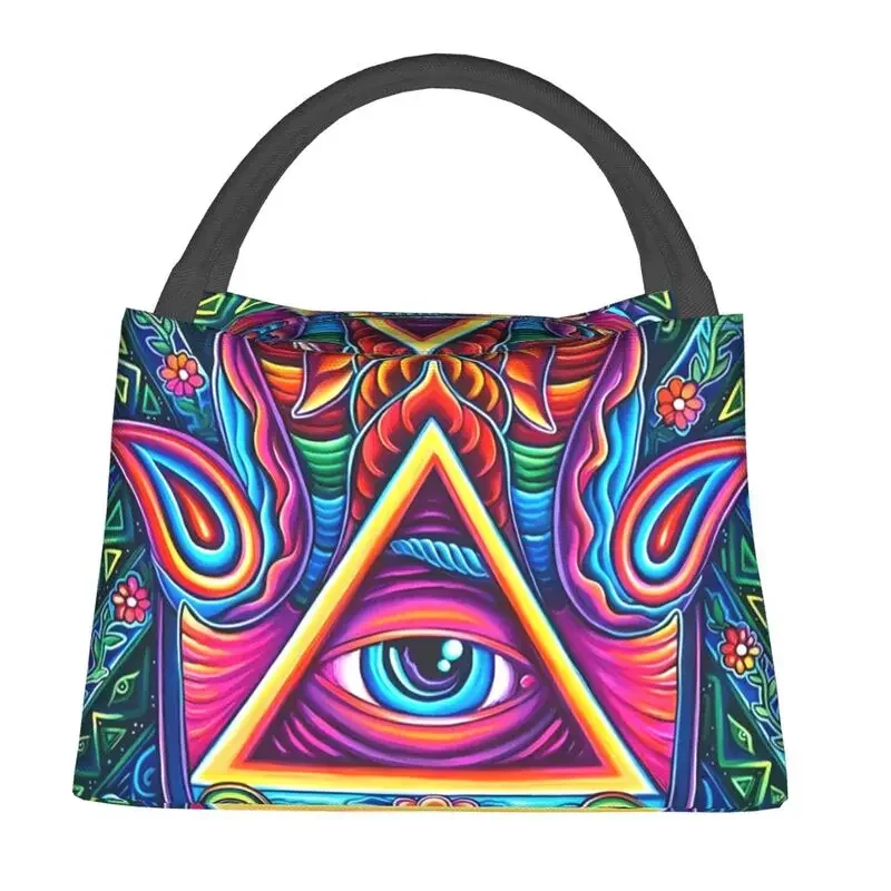 Custom Mexican Hamsa Huichol Lunch Bag Women Cooler Warm Insulated  Box for Work Pinic or Travel