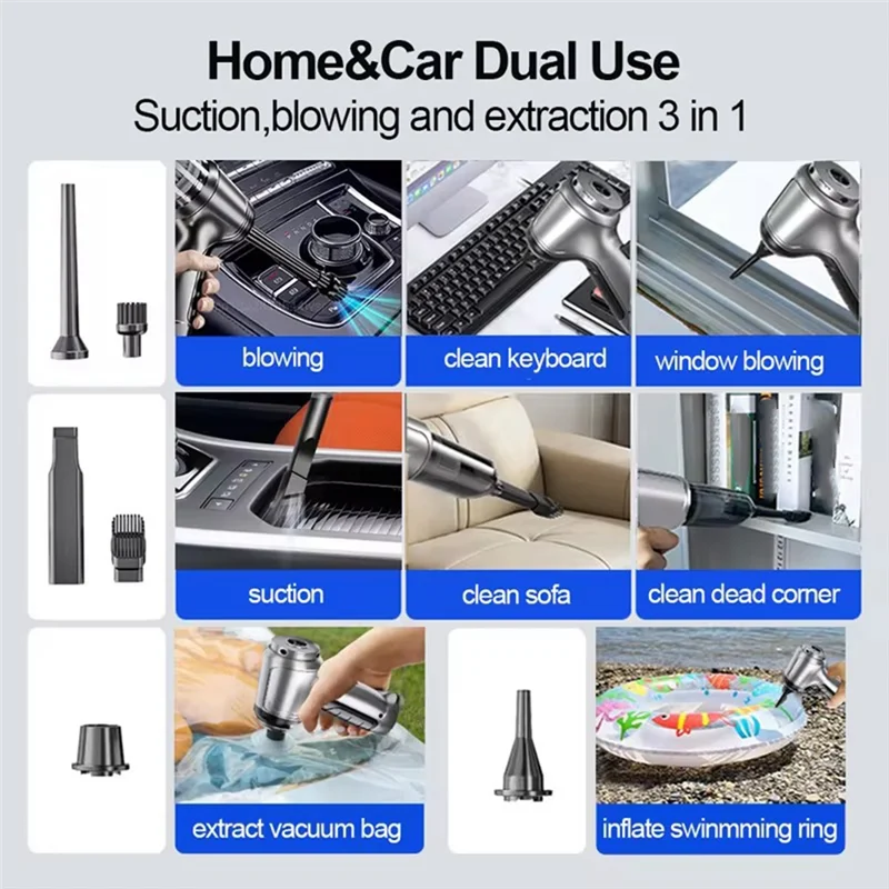 ABWM-Car Vacuum Cleaner Powerful Cordless Car Vacuum Cleaner Strong Suction Handheld Cordless Car Vacuum Cleaner