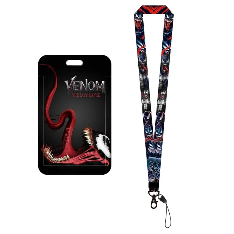 Venom The Last Dance Card Holder Lanyard พวงกุญแจประตูการ์ดสายคล้องคอ ID Credential Holder Key อุปกรณ์เสริมสําหรับชาย