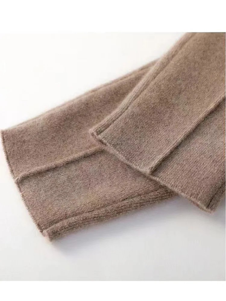 여성용 100% 울 탄성 캐주얼 소프트 팬츠 그레이 패션 골지 팬츠 트렌디한 따뜻한 한국 여성 펜슬 팬츠 XT1579