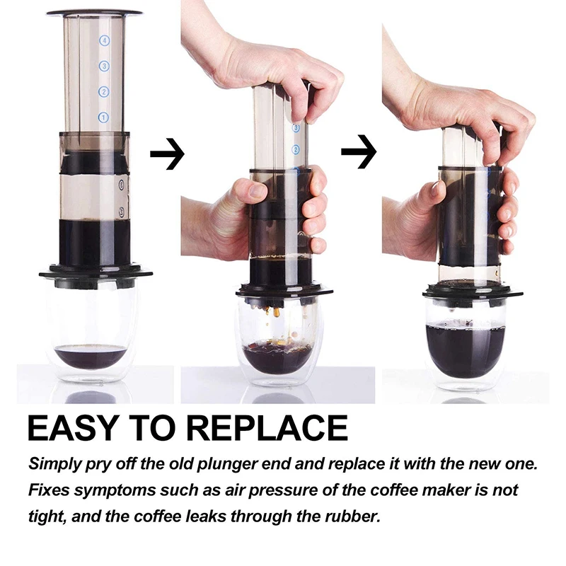 Ensembles de pièces de rechange pour cafetière Aeropress et machine à expresso, bouchon en papier filtre à café et joint d'extrémité de piston