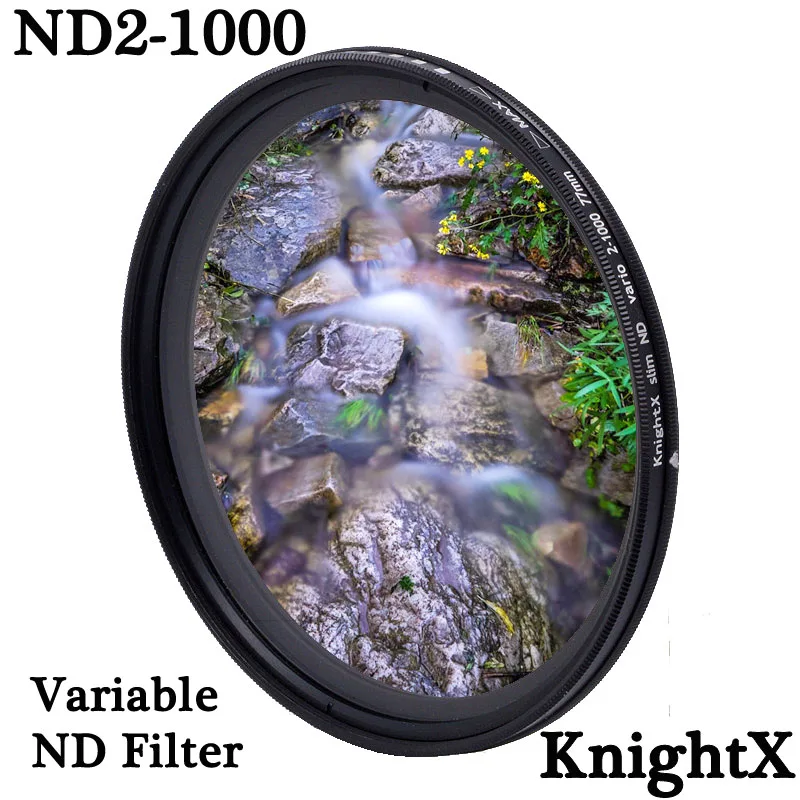 KnightX ND2-ND1000 SLR DSLR Camera Variable ND Filter Neutral Density Fader Adjustable ND2-400 49 52 55 58 62 67 72 77 mm