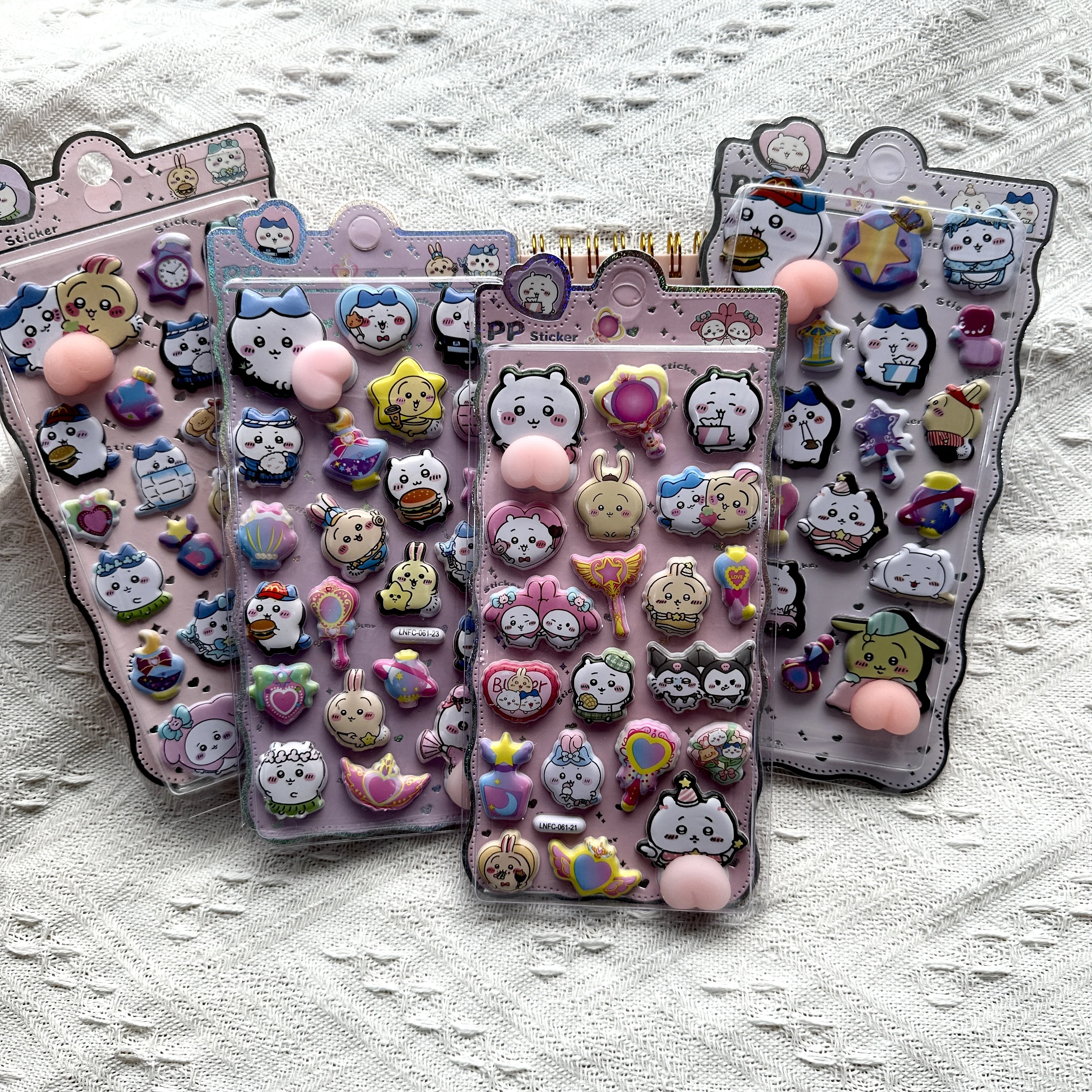 

4pcs Kawaii Cartoon 3d Fart Peach Stereo Sticker Stereoscopic Lovely Animals Relieve Stress Stickers Diy Decor Stickers Supplies