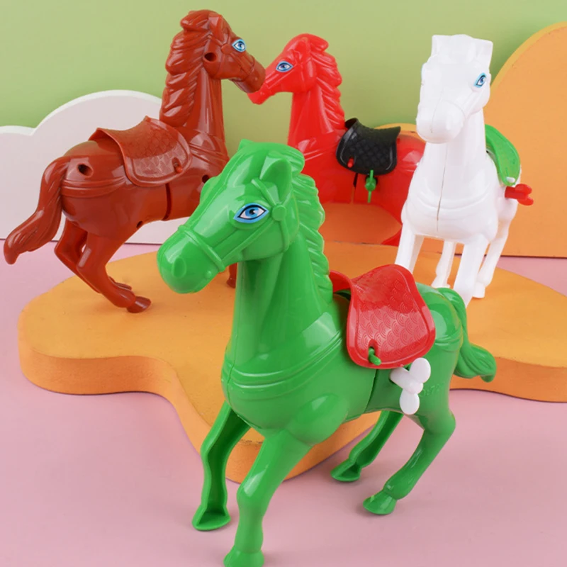 1Pcs Novelty Interesting Wind-up Jumping Horse Toys Fun Wind-up Horse Toys Children's Educational Toys Kids Birthday Small Gift