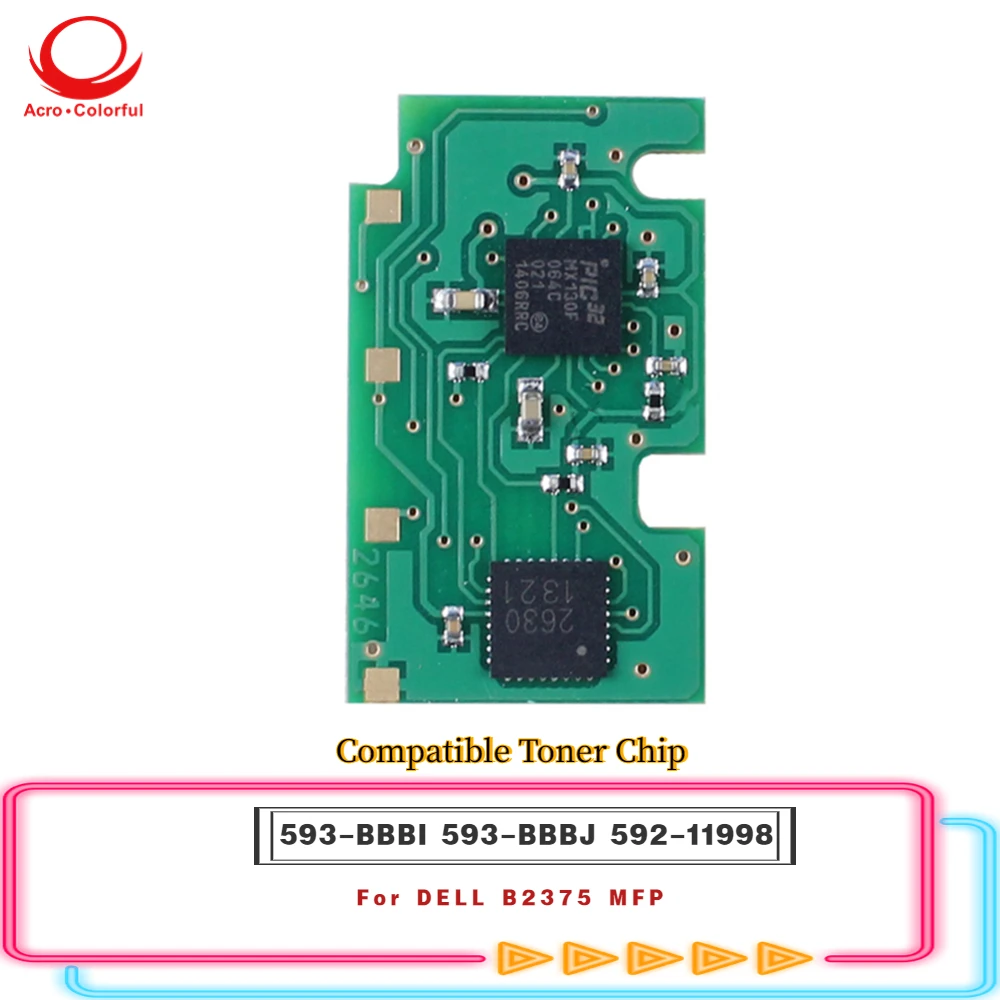 593-BBBI 593-BBBJ Compatible Toner Chip For DELL B2375 MFP Laser Printer Cartridge Chip 3K 10K CHN USA