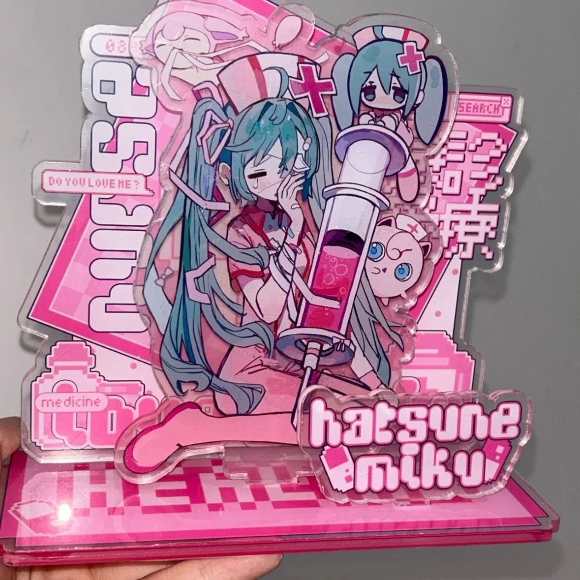 Hatsune miku figuras de ação acrílico sinal pé miku anime periféricos bonito dos desenhos animados ornamento natal suporte acrílico crianças brinquedos