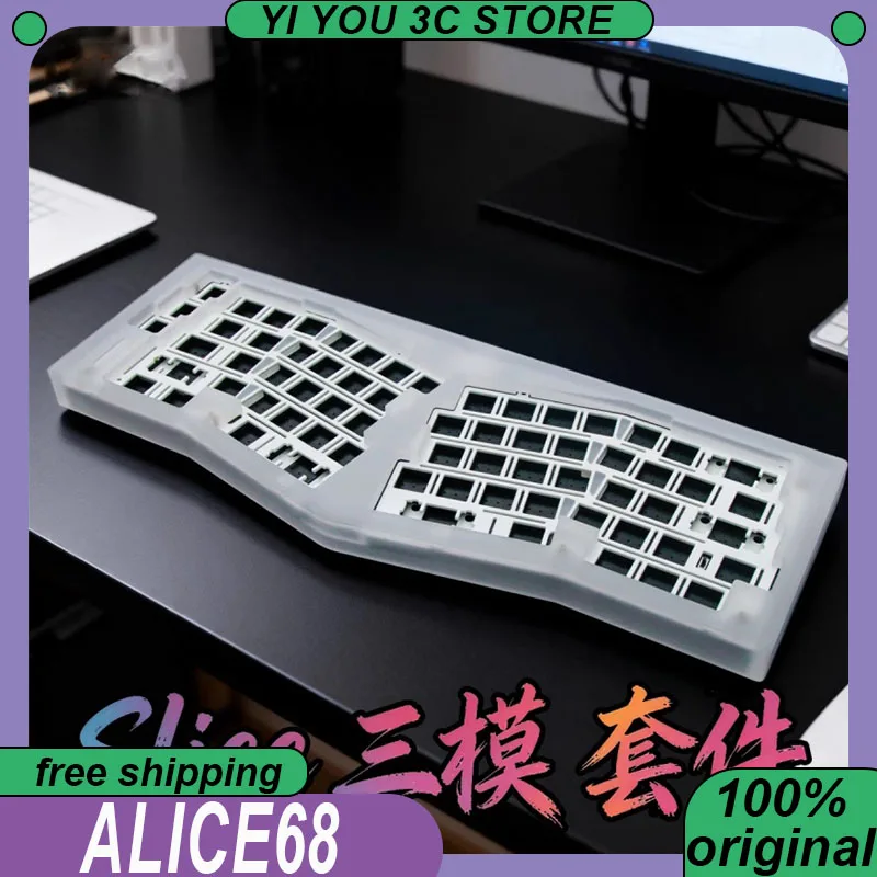

Slice Alice68 Mechanical Keyboard Kit Wireless Tri-mode Acrylic RGB PCBA Hot Swap 3000mAh Split Keyboard PC Gaming Laptop