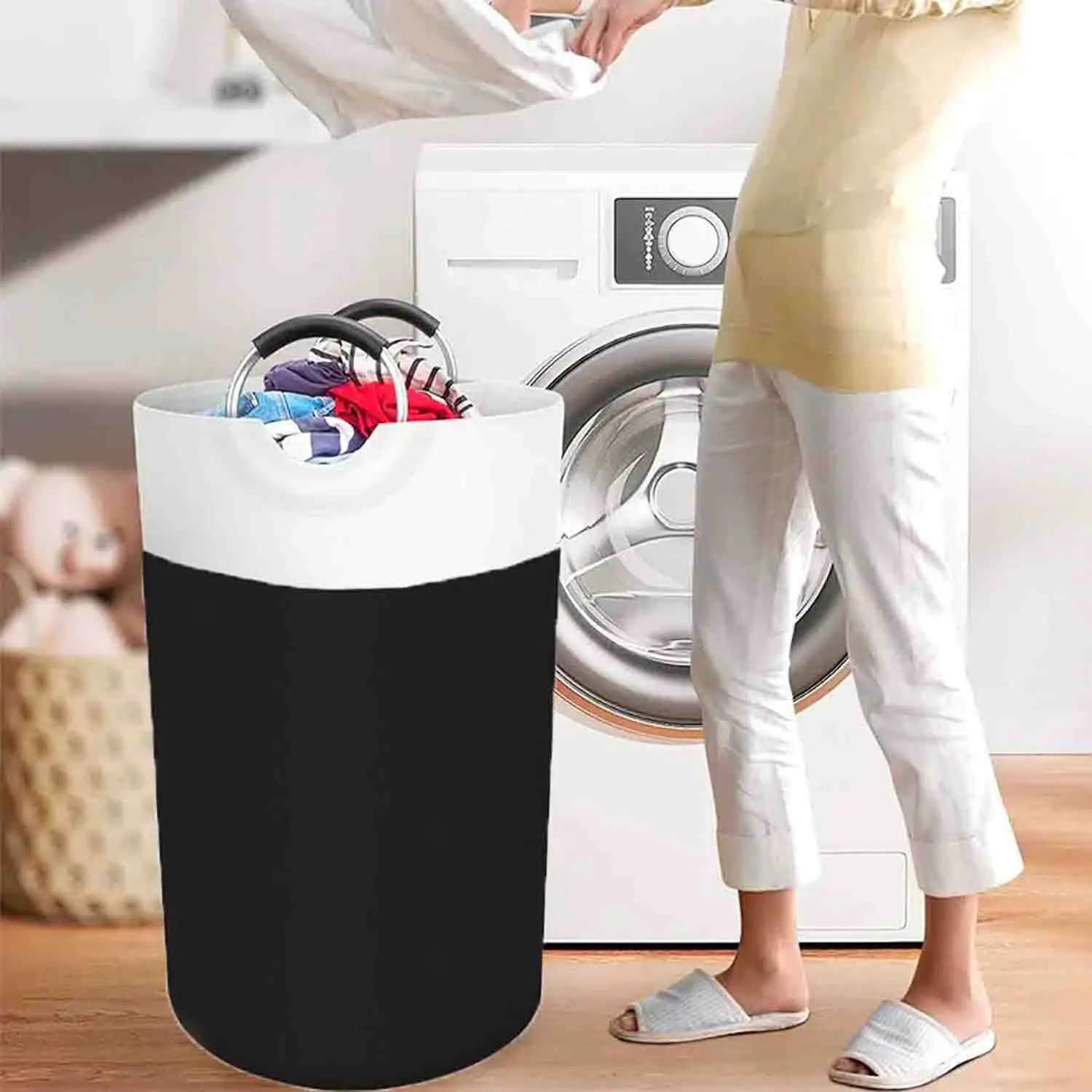 

Textile Crafts Foldable Clothes Storage Dirty Clothes Basket Toy Clothes Dirty Clothes Basket Dust-Proof Dormitory Waterproof