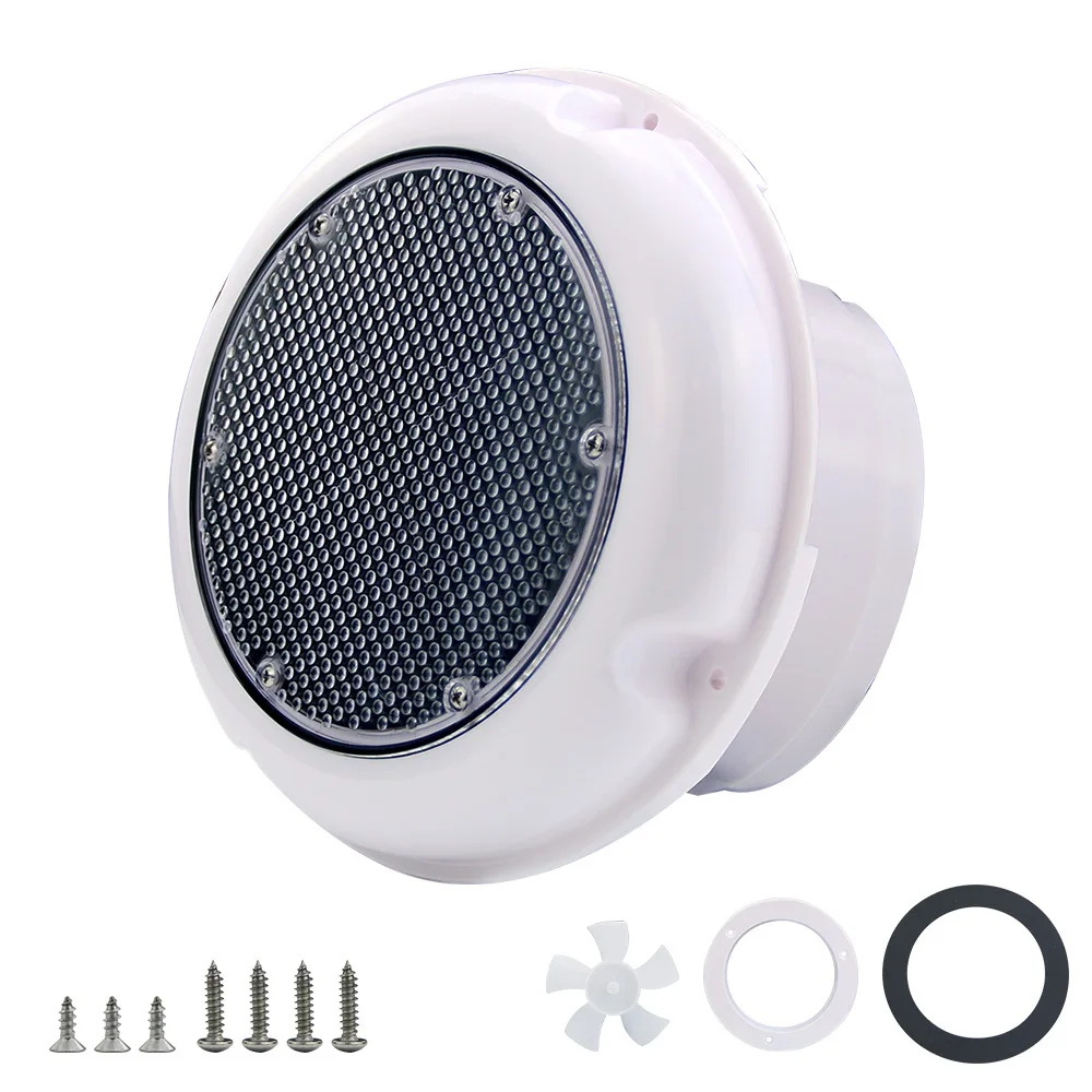 Small Solar Exhaust Fan Ventilators Caravan RV Boat Exhaust Intake Fan Air Vent W/ Battery Switch Stainless Steel PC