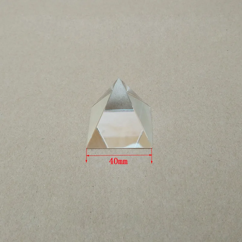 Optical Glass Four Sides Pyramid Prism Optik Kristall Pyramide Experiment Rainbow Principle Research Prisma Decoration Prisms