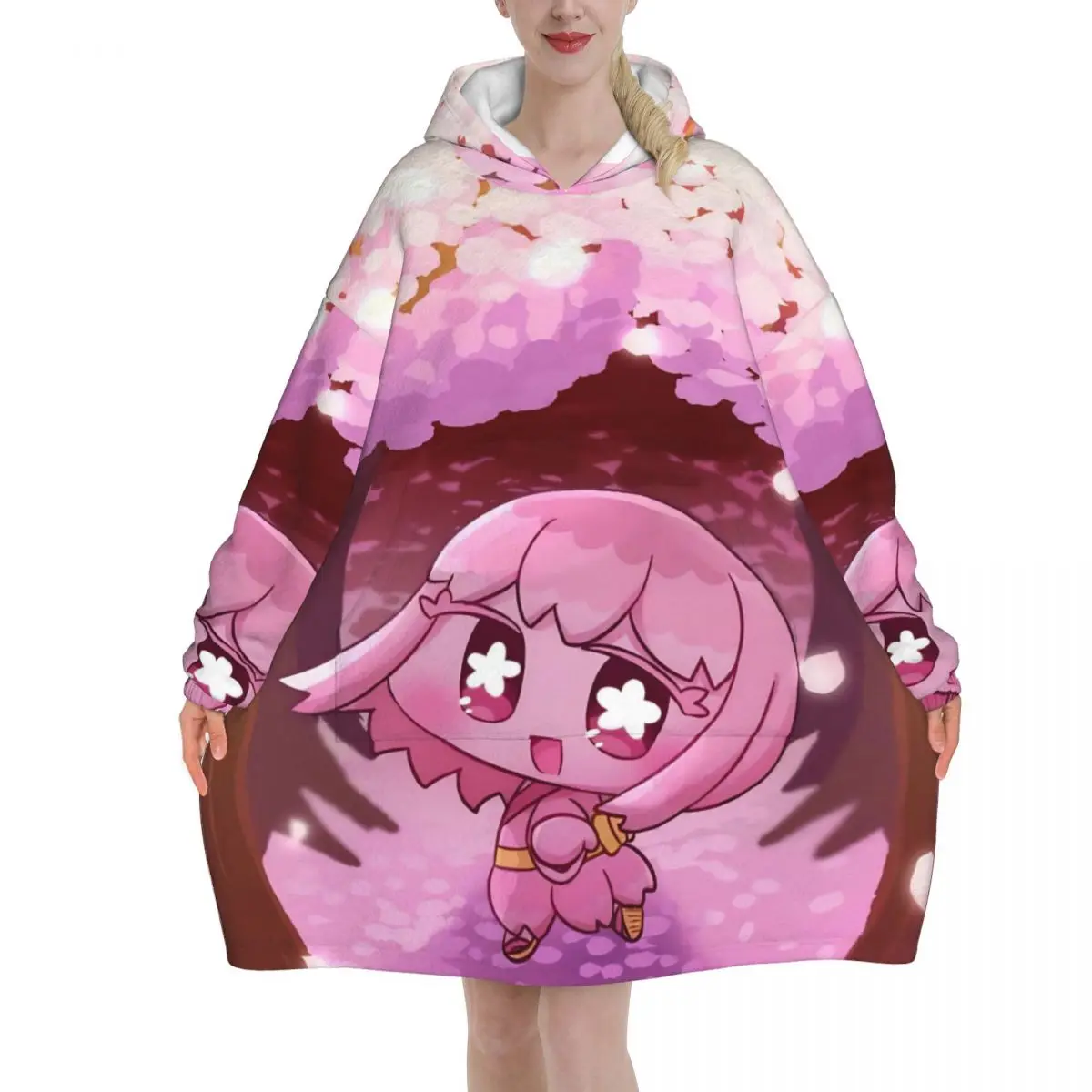 Pepoyos Musician Minstrel Wearable Blanket Hoodie for Women Men Warm Cozy Blanket Sweatshirt Thick Fleece Hooded Blanket