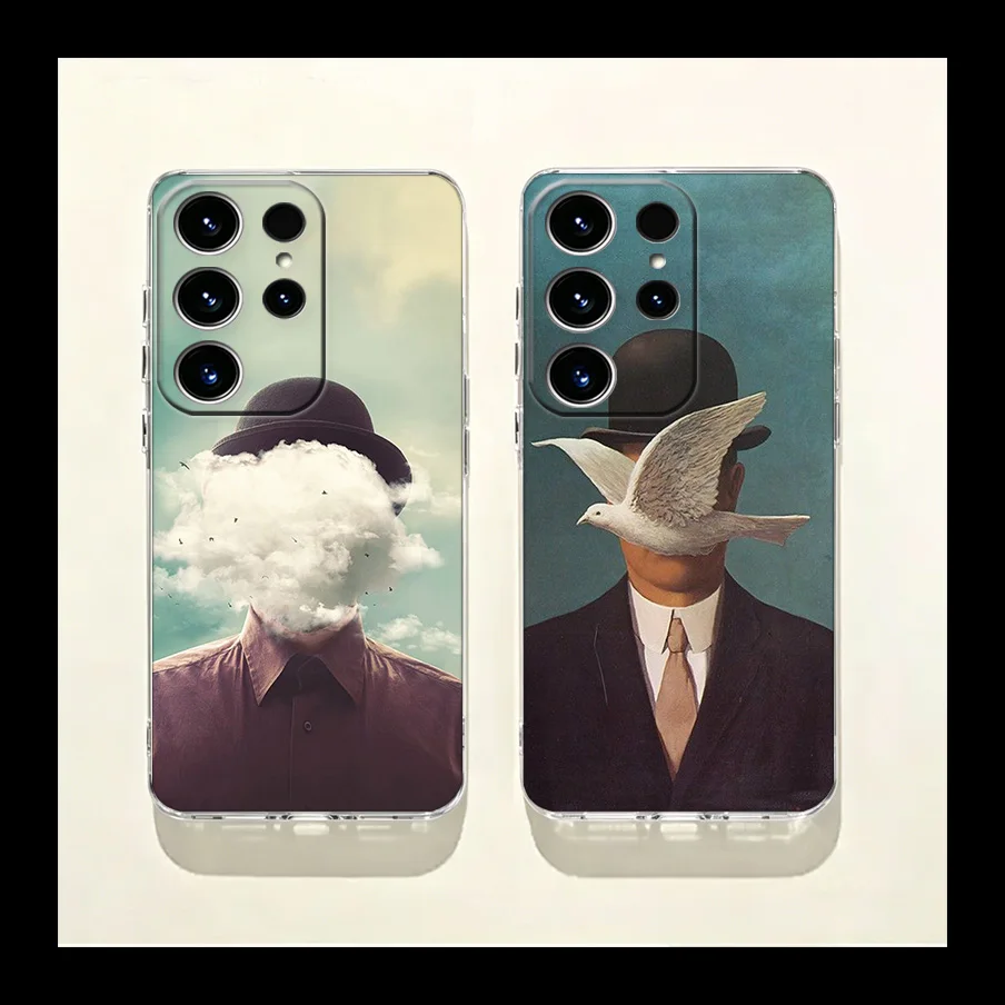 Rene Magritte Phone Case for Samsung Galaxy S26 Edge S25 S24 FE S23 Plus S22 Ultra S20FE Cover Camera Protection