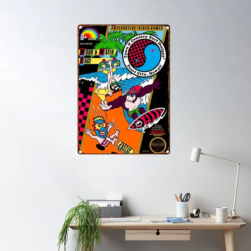 Retro Video Game Gaming Poster Retro Metal Tin Signs Vintage Tin Sign for Bar Man Cave Cafe Office Home Wall Decor Gift