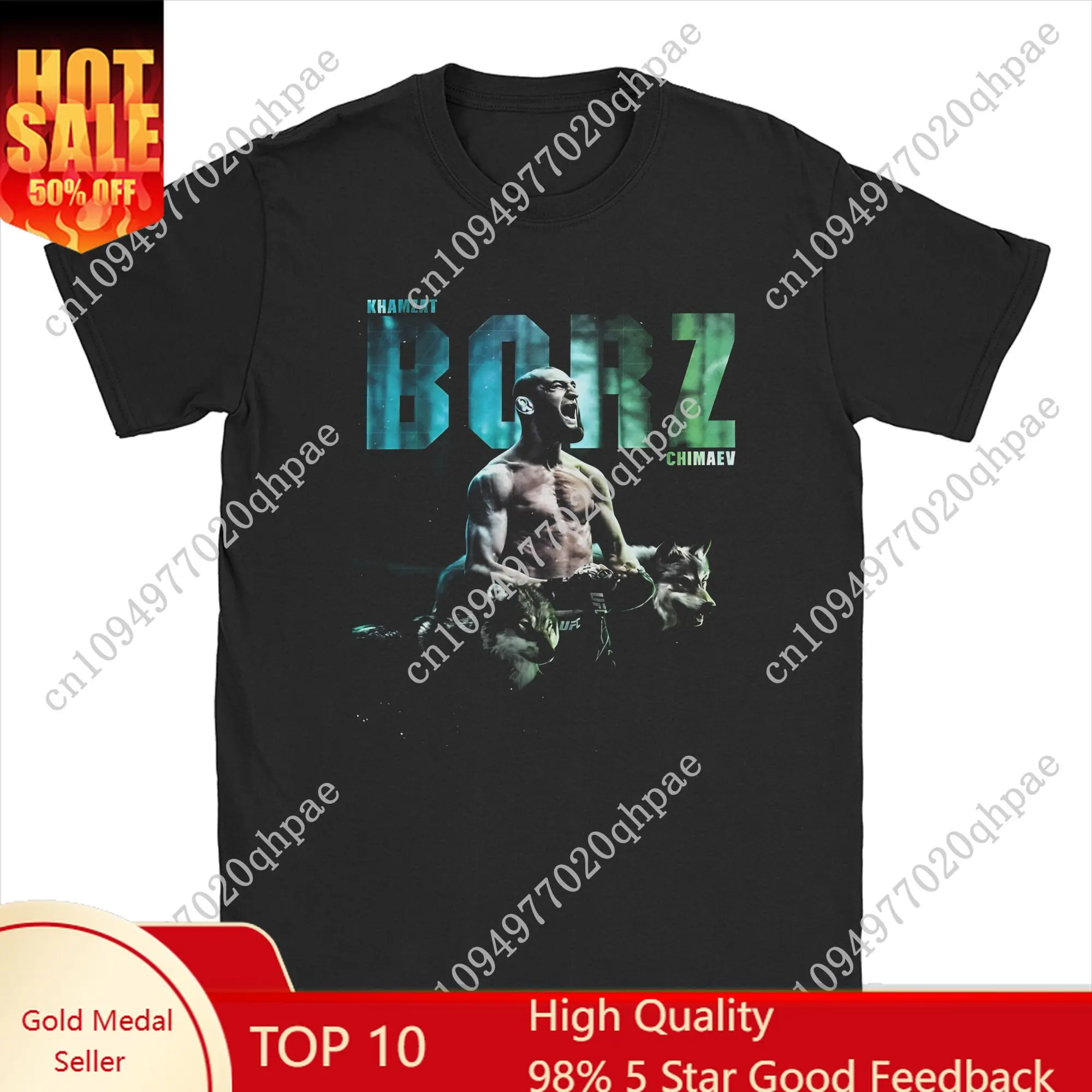

Men Wolf King Khamzat Chimaev Fighting T Shirts Republic of Chechnya Boxing Clothes Novelty Short Sleeve Tees 4XL 5XL T-Shirt