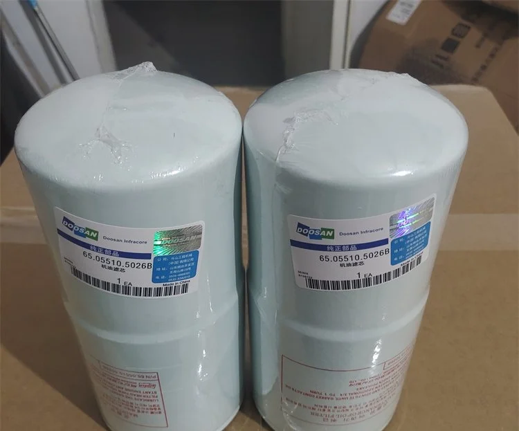 1Pcs 65.05510-5020B oil filter, suitable for Doosan Daewoo excavator generator set oil filter 65.05510-5026B  65.05510-5028A