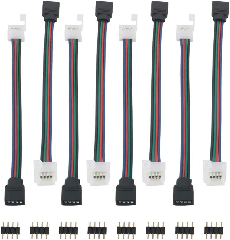 5050 3528 2835 DC/RGB LED Strip Light Connector 2/3/4Pin 8/10MM Male Female Plug Light Connector LED Tape Lighting Accessories