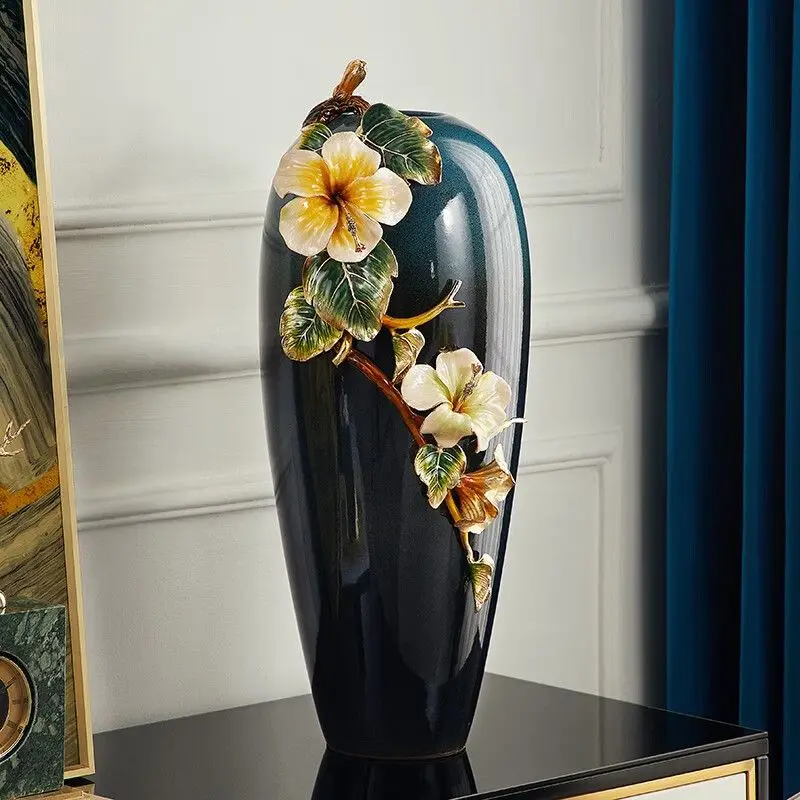 

Enamel ceramic vase creative light luxury high-end fashion decorative ornament