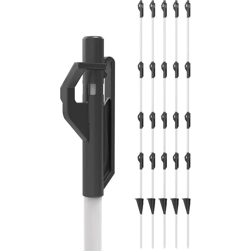 

3/8" x 48" iberglass Step-in Electric ence Posts 50 Pack | Holds Wire Polywire Polytape | Weatherproo & Lightweight | Portable e