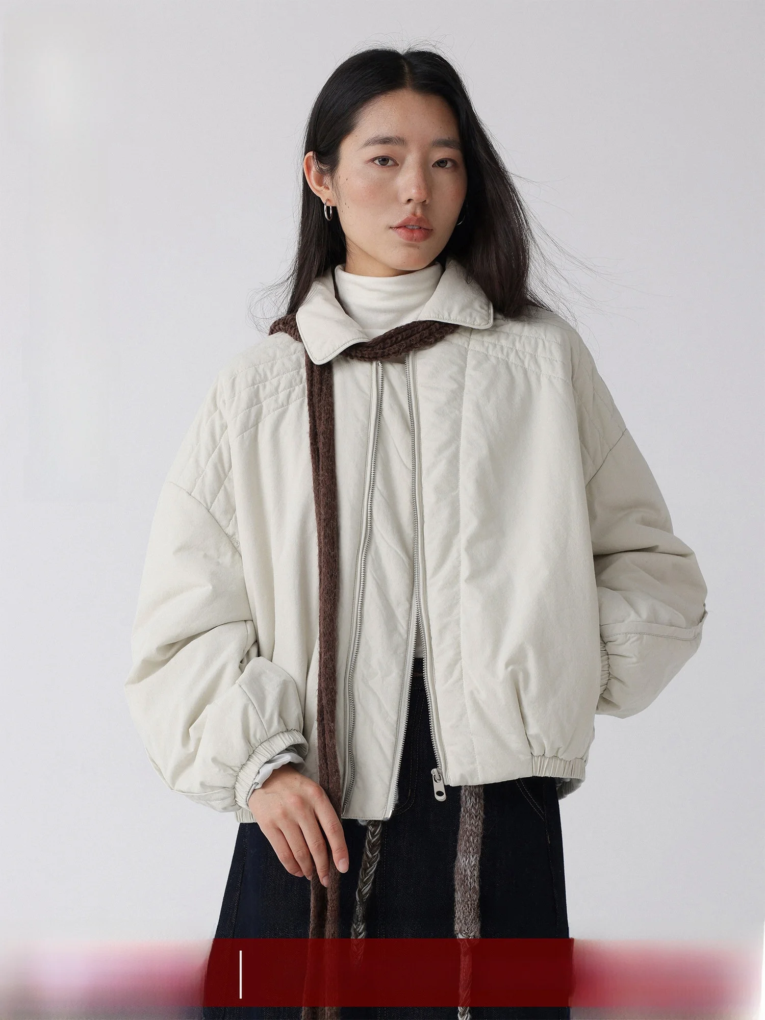 

LowCalorie ort erpa Cotton Jaet Thi Winter Coat Simple Sle Not Hooded Pure Color Zipper Closure Cotton Clothes