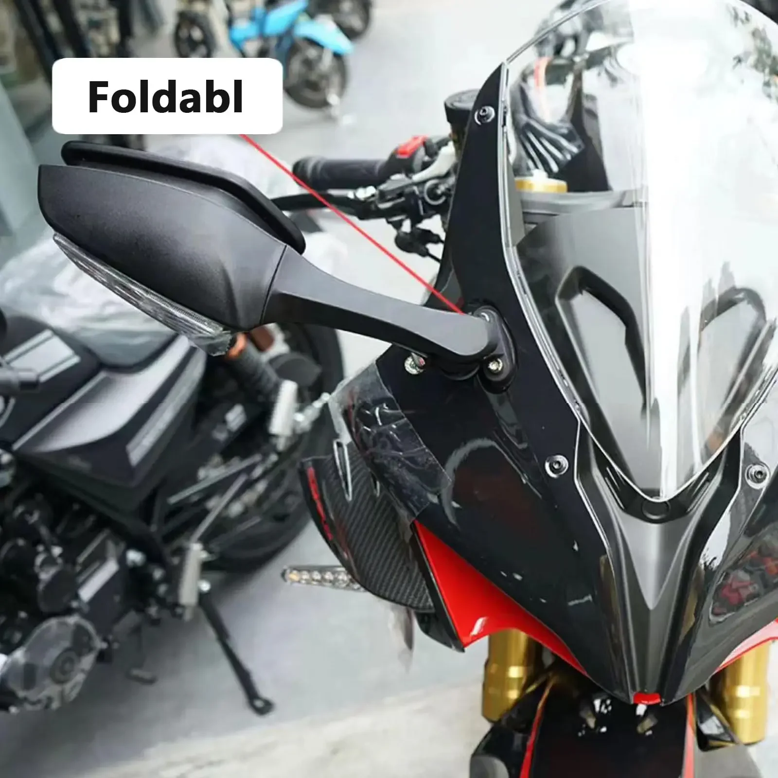 

Motorcycle Rearview Mirrors with Built-In Turn Signals Fit for Kawasaki ZX-10R 2021-2023