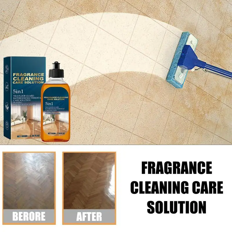 Floor Cleaner Fragrance Waxing Cleaner Hygienic Tile Floor Guard 100ml Brightens Polishes Multi-Purpose For Wood Tile Floors