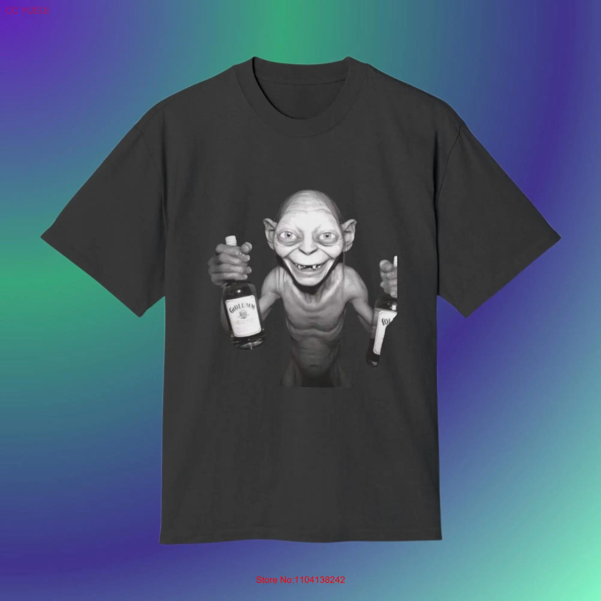 NEW Sustainable Heavyweight Faded T Shirt Precious Party Funny Smeagol LOTR Night Out long or short sleeves