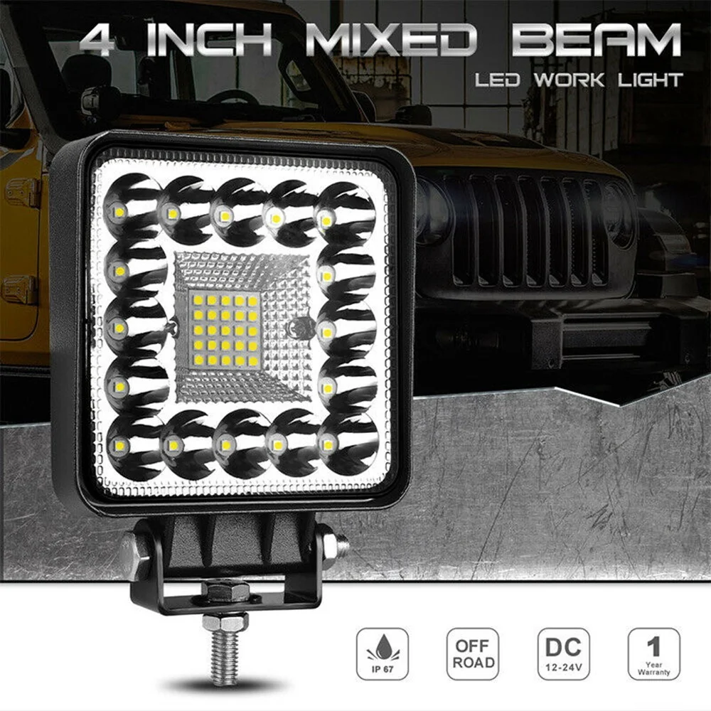 1X 4Inch 82W LED Work Light Bar Offroad FLOOD SPOT Pods Fog Driving Lamp ATV SUV