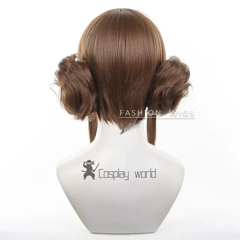 الهوية الخامس إيما وودز شعر مستعار تأثيري 35 سنتيمتر قصيرة الشعر الاصطناعية النساء الباروكات مقلد فروة الرأس بستاني حفلة الهالوين + غطاء شعر مستعار #2