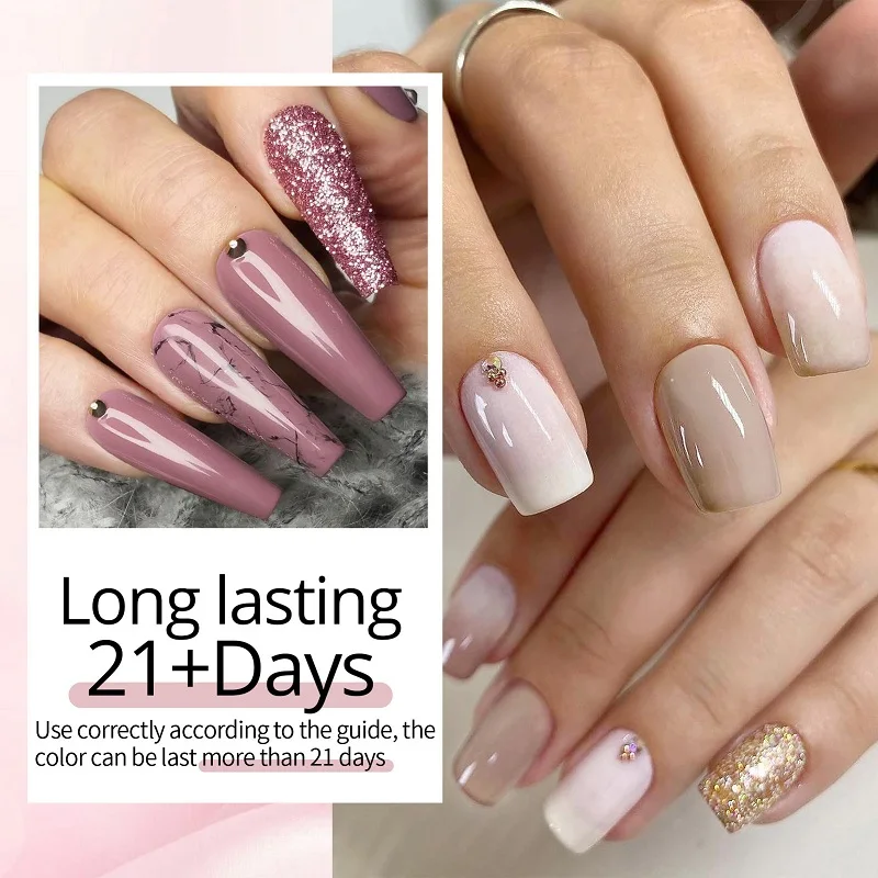 UR SUIKER 10 Stuks Kleurrijke Gel Nagellak Set Glitter Roze Rode Kleur Losweken UV Gel Voor Nail Art manicure Kit Nagelbenodigdheden