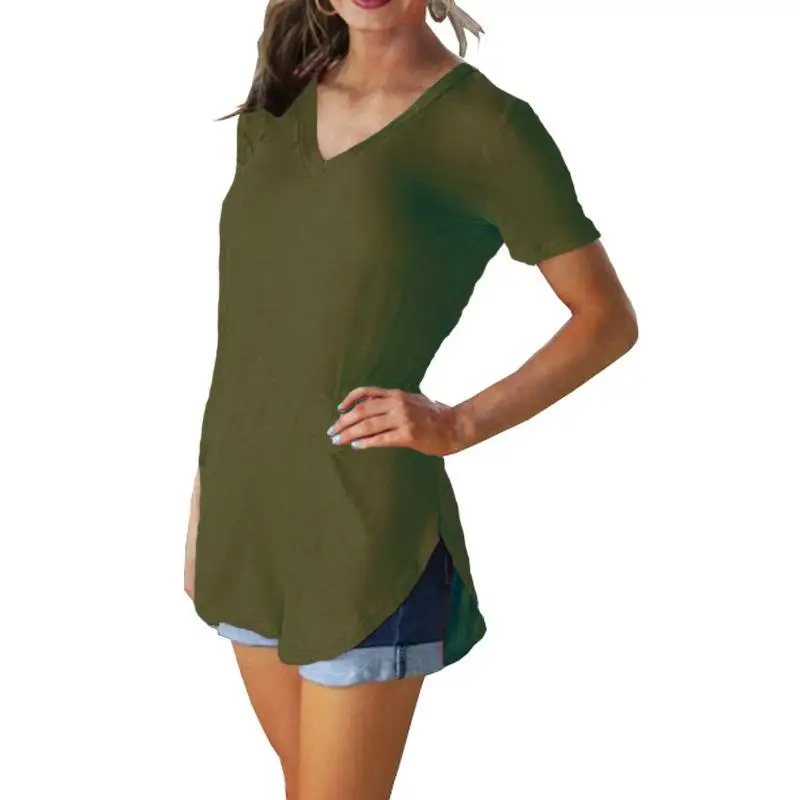 Large Size Women's Collared ort Sve T-irt Casual Loose Fit Polyester  Color Top for Ladies Spring Season