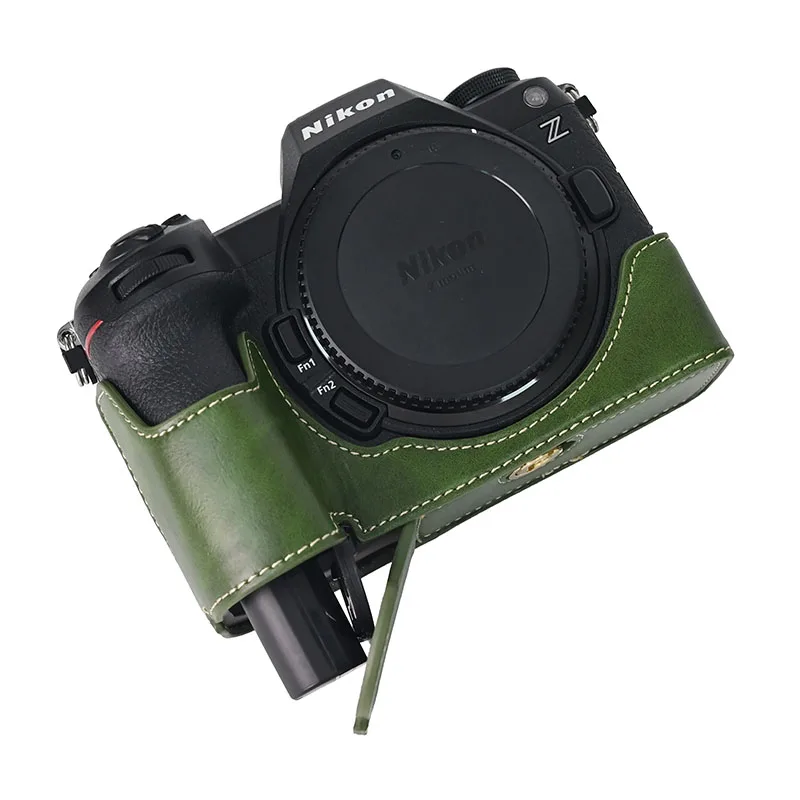 PU Leather Palm Print Camera Half Body Case For Nikon Z6III Z63 Z6 Mark III Bottom Cover with Battery Opening