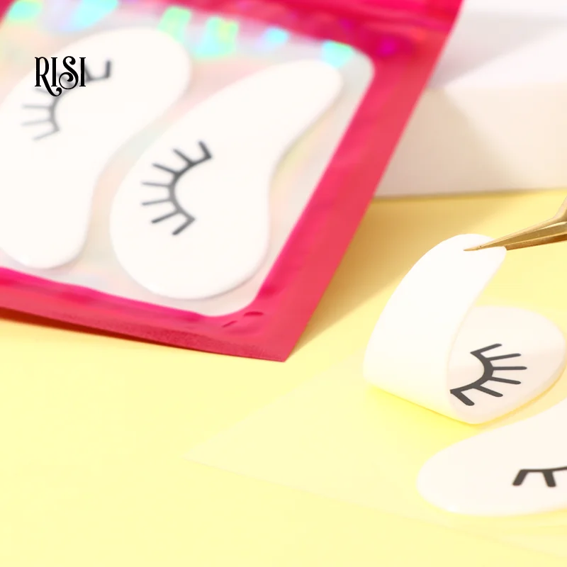 Risi remendos de cílios fofos ultra fortes pegajosos sob os olhos remendos de silicone reutilizáveis almofadas de gel para cílios
