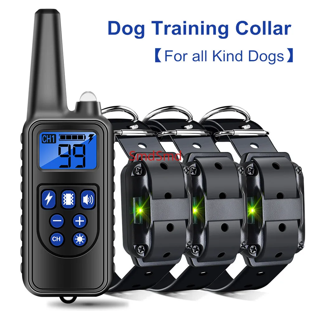 ElectricTraining Collar  Anti Bark Stop Rechargeable Waterproof Pet Remote Control All Size Shock Vibration Sound 3 Dogs