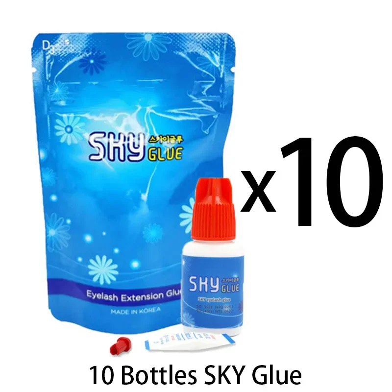 10 bottiglie SKY Glue ciglia finte coreano S + colla Extension ciglia SKY Lash Glue 1S colla ad asciugatura rapida per l'estensione delle ciglia