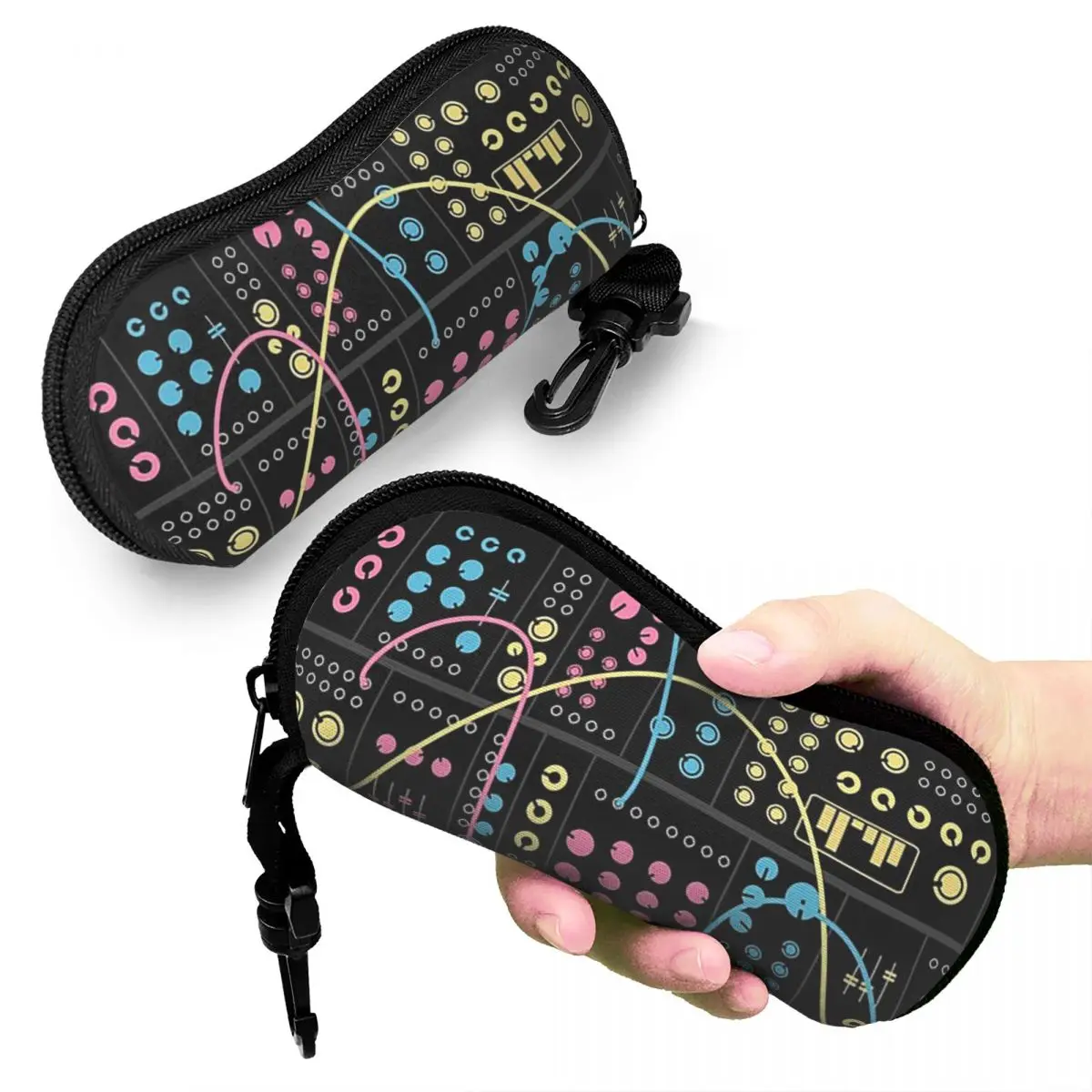 

Modular Synthesizer Shell Glasses Case Protector Sunglasses Box Women Men Soft Eyeglasses Bag Pouch