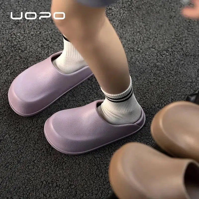 

Unsiex Summer Slippers 2026 EVA Mule Shoes Outdoor Waterproof Slip Ons Non Slip Thick Sole Closed Toe Slippers For Household