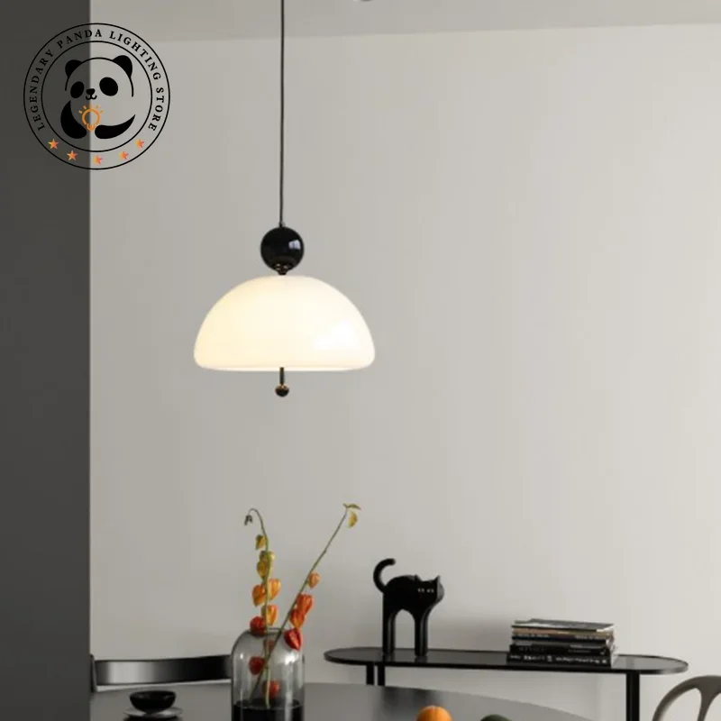 Bauhaus minimalist ische pendel leuchten creme stil glas lampen schirm homes tay restaurant woon kamer cafe schlafzimmer kunst dekoration luminaria