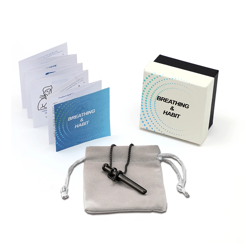 التنفس المقاومة صافرة قلادة الفولاذ المقاوم للصدأ التأمل صافرة قلادة Mindful التنفس قلادة التأمل مجوهرات #3