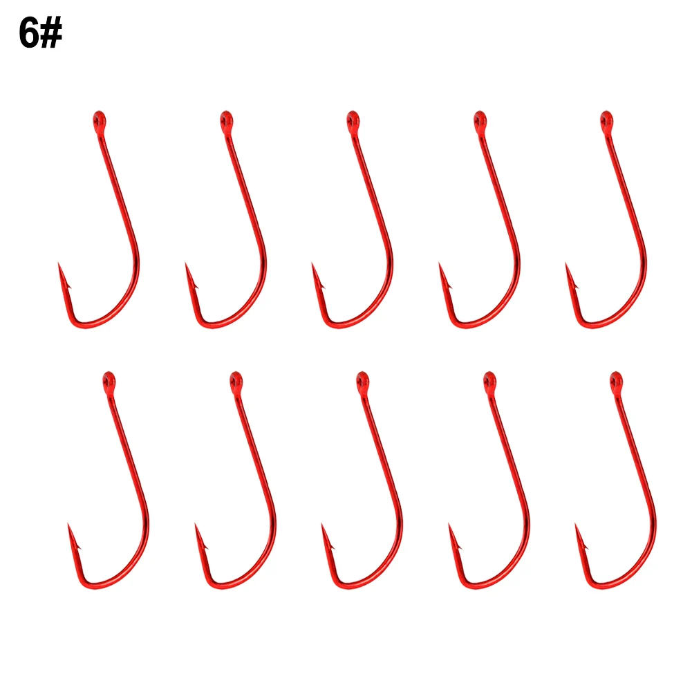 Long Shank Barbed Double Barb Fishhooks 10pcs High Carbon Steel Sizes 6 14 Designed for Maximum Hook Retention and Strength