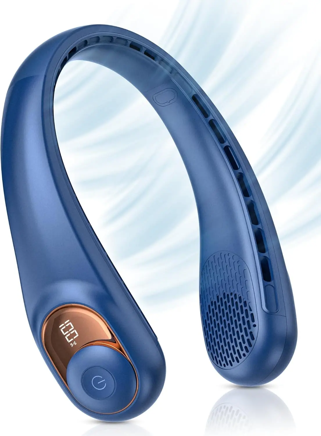 مروحة الرقبة مع مؤشر LED USB-C شحن بطارية طويلة الأمد مروحة خالية من الشفرة بدون استخدام اليدين مع 3 سرعات قابلة للتعديل وهادئة للغاية