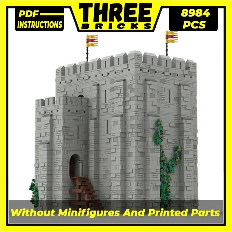 Castillo Medieval modelo Moc ladrillos de construcción Norman mantener la fortaleza tecnología bloques modulares regalos juguetes de Navidad DIY conjuntos de montaje