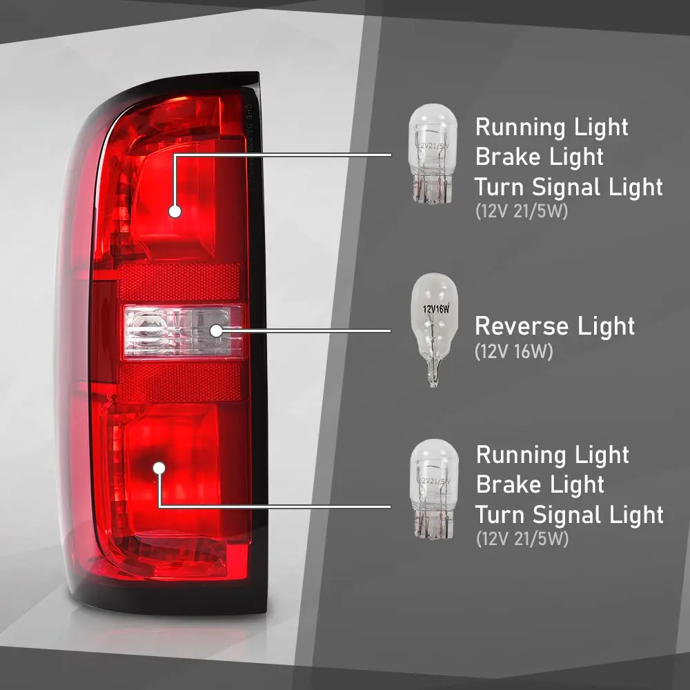 زوج تجميع الضوء الخلفي لسيارة تشيفي كولورادو 2015-2022 طاقم 4 أبواب/كابينة ممتدة فقط 84169777 Gm2800270 84630993 84169778 #3