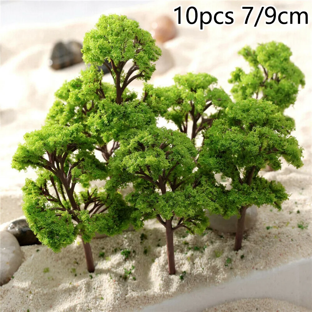 10Pcs 7cm Trees Model Garden Wargame Train Railroad Micro Landscape Park Scenery Scale Tree