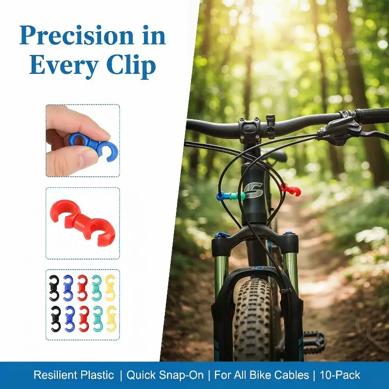 Upgrade Your Ride with 10Pcs S Buckle Brake Derailleur Clips Reliable Cable Line for Long Bike Trips