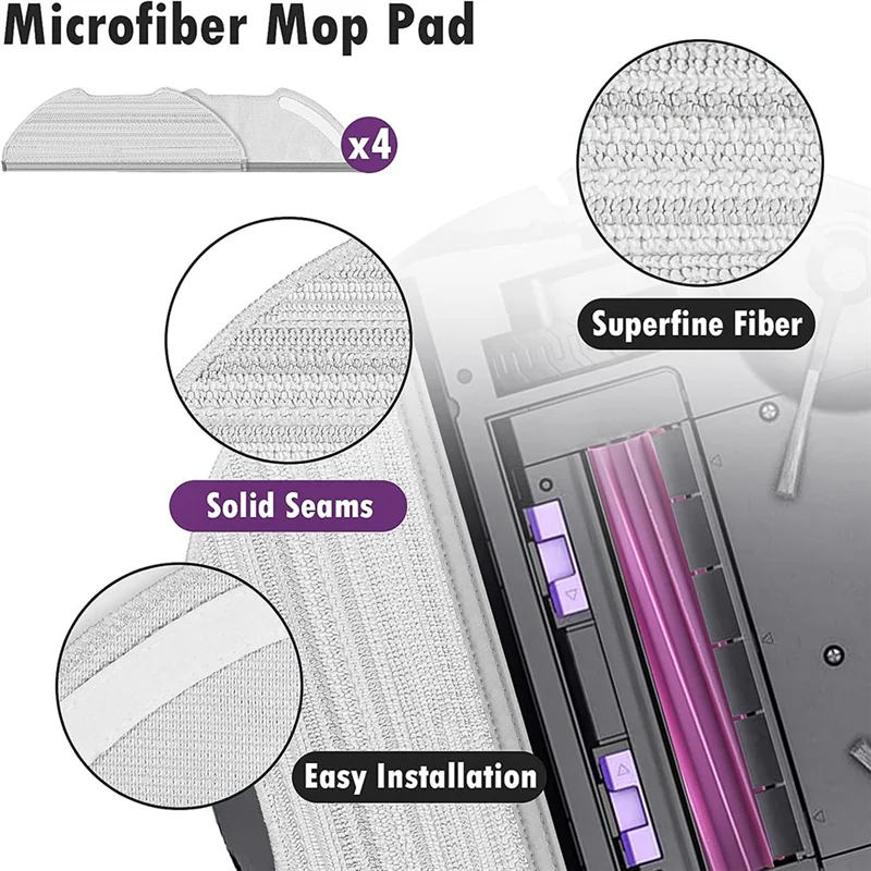 A98G-مجموعة الصيانة الأساسية للمكنسة الكهربائية E20 Plus: فرش مطاطية، مكنسة الحواف، مرشحات Hepa، وسادات الممسحة