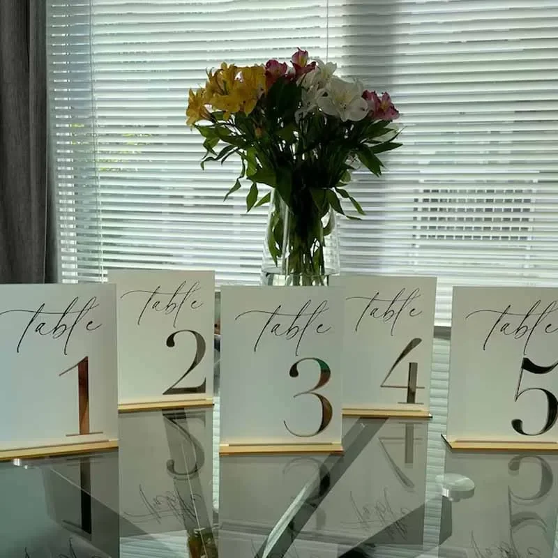 

Frosted Gold Acrylic Table Numbers Custom Table Numbers Wedding Decoration Modern Wedding Signage Table Decor for Party Event