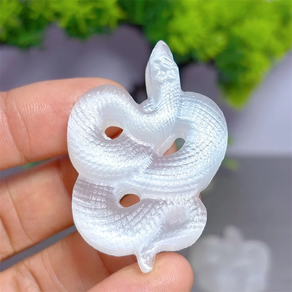Selenite Snake Natural Crystal Home Decoritems Room Decor Luck Quartz Stone Garden Reiki Healing Energy Love Gifts